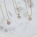 White Shell Geometric Necklace