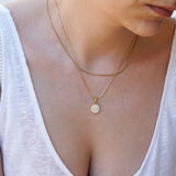 White Shell Geometric Necklace