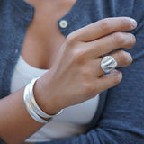 Silver Wave Ripple Ring
