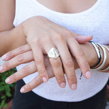 Silver Wave Ripple Ring