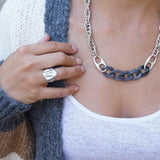 Silver Wave Ripple Ring