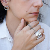 Silver Wave Ripple Ring