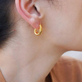 Modern Gold Open Hoop Earrings