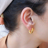 Modern Gold Open Hoop Earrings
