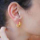 Modern Gold Open Hoop Earrings