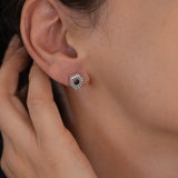 Silver Asymmetric Circle Stud Earrings