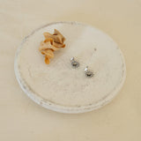 Silver Asymmetric Circle Stud Earrings