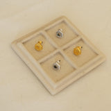 Silver Asymmetric Circle Stud Earrings