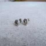 Silver Asymmetric Circle Stud Earrings