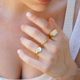 Gold and White Seashell Ring