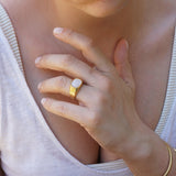 Gold and White Seashell Ring