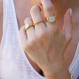 Gold and White Seashell Ring