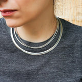 Silver Flat Snake Chain Choker