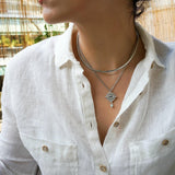 Silver Flat Snake Chain Choker