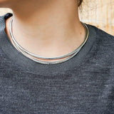 Silver Flat Snake Chain Choker