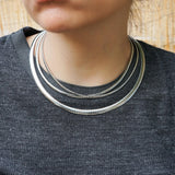 Silver Flat Snake Chain Choker