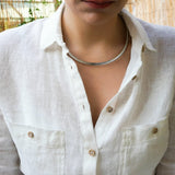 Silver Flat Snake Chain Choker