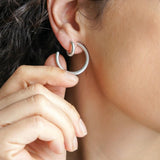 Classic Silver Open Hoop Earrings
