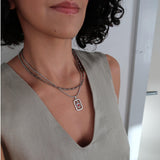 Ασημένιο Κολιέ με Καρδιά από Κόκκινο Σμάλτο