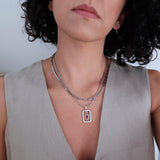 Ασημένιο Κολιέ με Καρδιά από Κόκκινο Σμάλτο