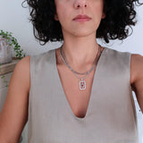 Ασημένιο Κολιέ με Καρδιά από Κόκκινο Σμάλτο