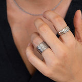 Silver Bubbles Textured Ring