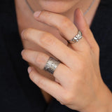 Silver Bubbles Textured Ring