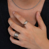 Silver Bubbles Textured Ring