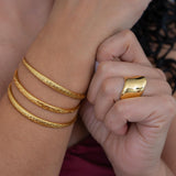 Gold Hammered Bangle