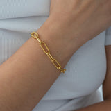 Gold Oval Link Chain Bracelet