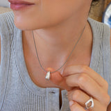 Silver Bold Drop with Wire Collar Necklace