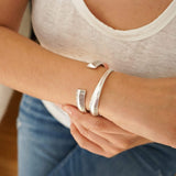 Open Silver Ethnic Tribal Cuff Bracelet