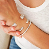 Open Silver Ethnic Tribal Cuff Bracelet