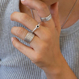 Silver Zebra Animal Print Pattern Ring