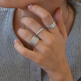 Silver Zebra Animal Print Pattern Ring