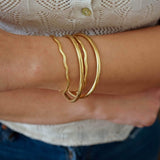 Gold Shiny Thick Round Bangle Cuff