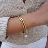 Gold Shiny Thick Round Bangle Cuff