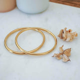 Gold Shiny Thick Round Bangle Cuff