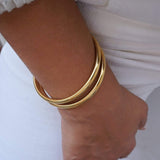 Gold Shiny Thick Round Bangle Cuff