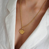 Gold Vintage-Style Evil Eye Protection Engraved Pendant