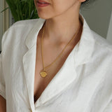 Gold Vintage-Style Evil Eye Protection Engraved Pendant