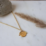 Gold Vintage-Style Evil Eye Protection Engraved Pendant