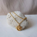 Gold Vintage-Style Evil Eye Protection Engraved Pendant