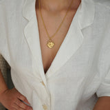 Gold Vintage-Style Evil Eye Protection Engraved Pendant