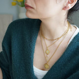 Gold Vintage-Style Evil Eye Protection Engraved Pendant