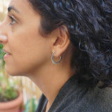 Silver Sun Hoop Earrings