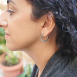 Silver Sun Hoop Earrings