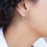 Silver Sun Hoop Earrings
