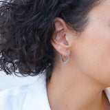 Silver Sun Hoop Earrings