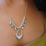 Silver Chandelier Rhombus Necklace